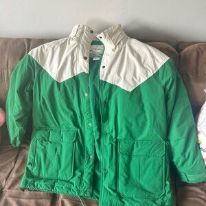 Limited addition, the Great Eddie Bauer Green and White Puffer Jacket